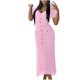 thumbnail image 1 of Vestido de Manga Corta para las Mujeres Color Sólido Ajustado V-Cuello Onda Falda Doblado, de Punto Sudadera Falda Larga, 1 of 7