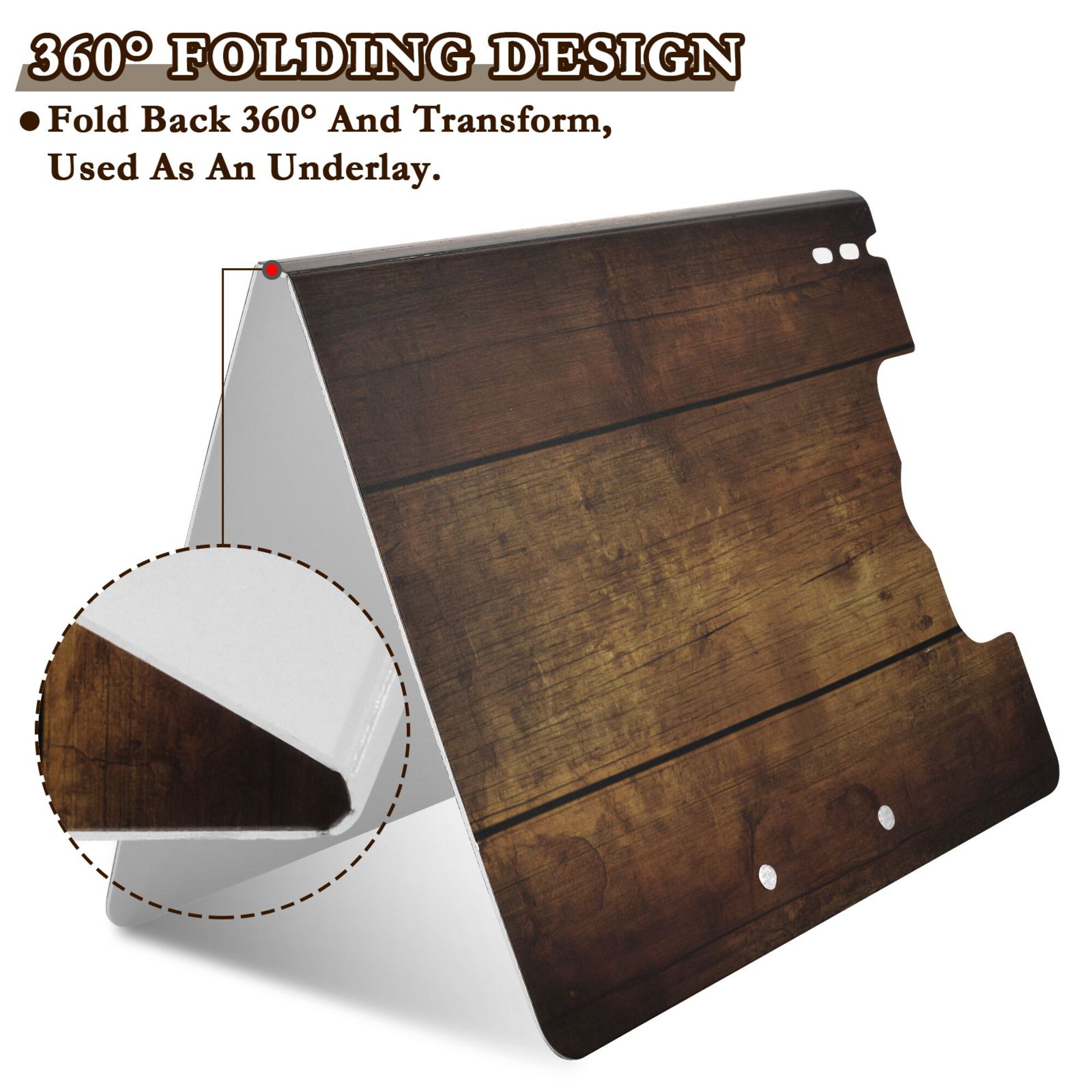 FORMRS A4 Clipboard Folder with Pen Holder Horizontal Foldable School Office Binder, Wood Grain