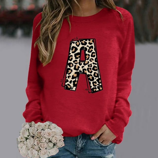 Sweat à Capuche Mode pour Femmes 2023 Manches Longues Col Rond Imprimé Chandail en Molleton Blouse 50 % de Réduction Costumes Halloween/noël