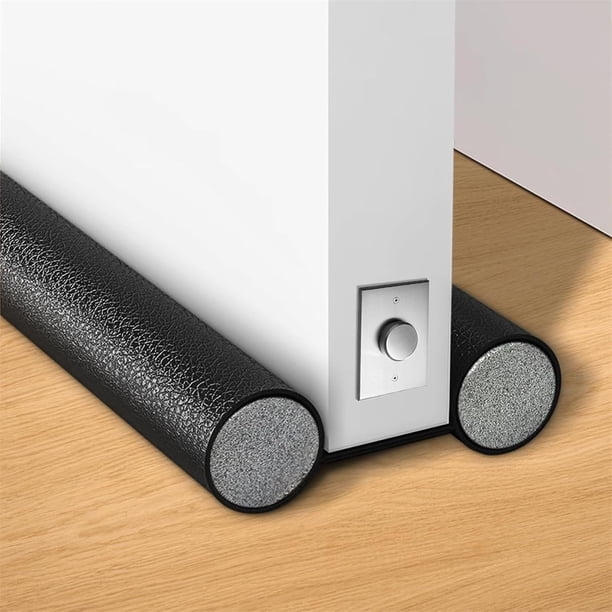 Cubre Polvos para Puertas, Guardapolvo para Puerta, Protector de Puertas Casa de Doble Borde, Burlete y Atrapa Polvo para Puerta con Bloqueo de Ruido/Viento/Insectos (Negro)