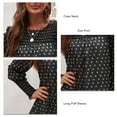 thumbnail image 4 of Women Shirt Puff Long Sleeve Ruffle Dot Print Blouse Comfortable for Fall Winter Black XL, 4 of 5