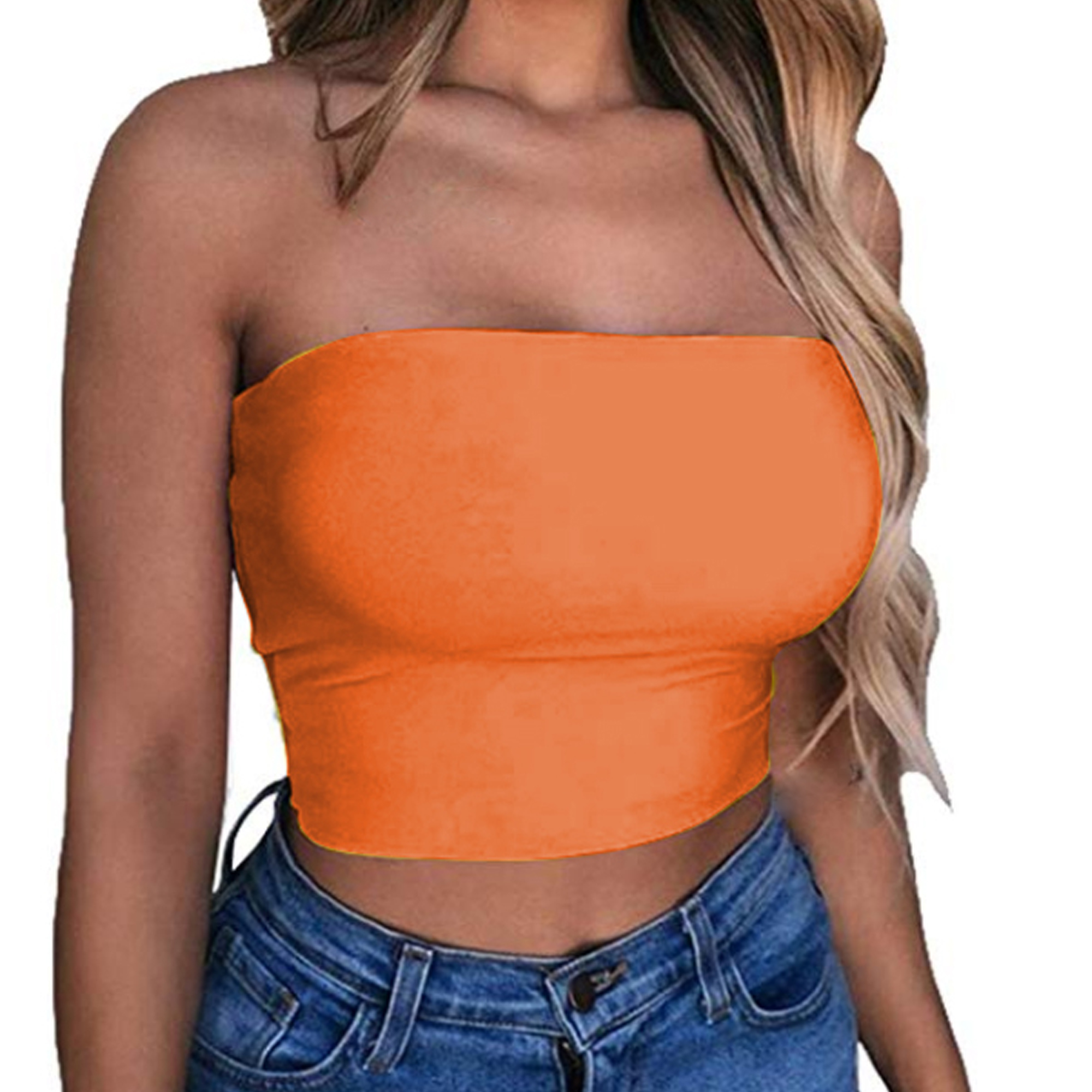 lioraitiin Women Off Shoulder Elastic Tube Tops Bra Blouse Strapless