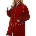 thumbnail image 1 of Breezora Manteau Long à Capuchon Résistant à l'Eau pour Femmes avec Détails Réfléchissants, devant à Boutons, Vêtement d'Extérieur de Protection contre la Pluie, Taille TTTG, Rouge Brique, 1 of 9
