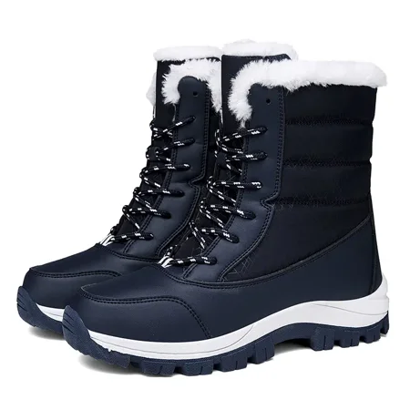 

Women‘s Two Tone Color Outdoor Platform Lace Up Snow Boots Winter Warm Fleece Hiking Boots Women‘s Footwear