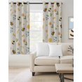 thumbnail image 2 of Flowers Bees Blackout Curtains for Bedroom/Living Room, Thermal Insulated Kitchen Curtains, Farmhouse Spring Botanical Flowers Leaves Grommet Darkening Window Treatment Drapes 52"x72"x2, 2 of 8