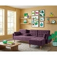 thumbnail image 1 of Sala Modular Reversible Makora Hassan con Memory Foam Color Morado Velvet Respaldo Reclinable de 3 Posiciones con Portavasos, 1 of 10