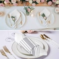 thumbnail image 2 of Grey Vertical Striped Cloth Napkins, White Modern Simple Geometric Washable and Reusable Dinner Napkins Set of 4, Table Napkin for Kitchen Party Birthday Wedding Hotel Housewarming 20"x20", 2 of 8