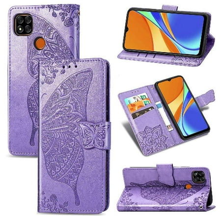 

Case for Redmi 9C Wing Multi-color Wallet Business Butterfly