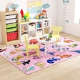 thumbnail image 6 of Janvonne Ocean Animal Alphabet Kids Area Rug - Soft ABC Learning Carpet,Non-Slip Washable Play Mat for Nursery Playroom Bedroom,5x7ft,Pink, 6 of 9