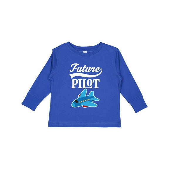 Inktastic Future Pilot Childs Airplane Flying Boys or Girls Long Sleeve Toddler T-Shirt