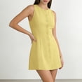 CIAKGIAF Womens Dress Fashion Sleeveless Soild Color Pleated Button ...