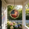 thumbnail image 6 of CuiLiyq Stained Glass Hanging Ornament, 6.3" Round Rose and Flag Pattern Light-Catching Decor for Window Indoor Outdoor Home, Multicolor, 6 of 6