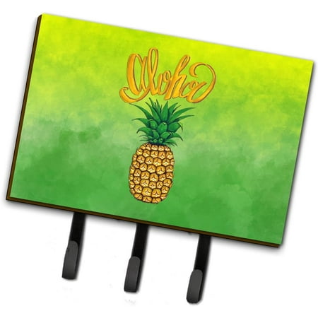 

Caroline s Treasures BB7451TH68 Aloha Pineapple Welcome Leash or Key Holder Wall Hooks Key Hooks Holder Coat Rack Wall Mount Coat Hooks Hooks for Hanging Keys Towels Aprons