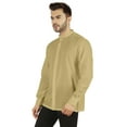 thumbnail image 4 of Bestman Mens Solid Shirt Mandarin Collar Long Sleeve Button-Up Formal Shirts Office Wear, 4 of 7