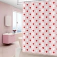 thumbnail image 5 of Valentine''s Day Shower Curtain, Weighted Bottom Romantic Love Theme Pink and Red Little Heart Fabric Bathroom Curtain Home Decor Waterproof Washable with 12 Hooks,72"x72", 5 of 6