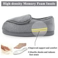 thumbnail image 5 of Women's Memory Foam Diabetic Slippers Arthritis Edema Adjustable Comfortable House Shoes Closed Toe, Gray 9, 5 of 7