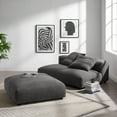 thumbnail image 2 of Modular Loveseat Sofa and Ottoman, Dark Gray, Fabric, Living Room Lounge Cafe Lobby Hospitality Restaurant, Modern Contemporary, HB37439, 2 of 10