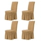thumbnail image 1 of 4 Piezas con Faldas Funda de Silla de Comedor Elástica para Boda Camello, 1 of 8