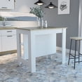thumbnail image 2 of Nmkwnr Kitchen Island Table with 3 Open Shelves, White, 2 of 5