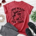thumbnail image 2 of Jaw Ready For This Shark T-shirt, Unisex Women's Men's Shark Pun Great White Week Summer Saying Beach, Heather Red, XX-Large, 2 of 6