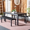 thumbnail image 2 of SAFAVIEH Aquina Outdoor Patio 3 Piece Dining Set, Black, 2 of 12