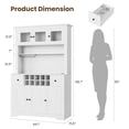 thumbnail image 2 of COZONY 68.7" Farmhouse Coffee Bar Cabinet with LED Light and Power Outlet, Kitchen Hutch with Drawers, Wine Rack for Dining Room, Living Room,White, 2 of 8
