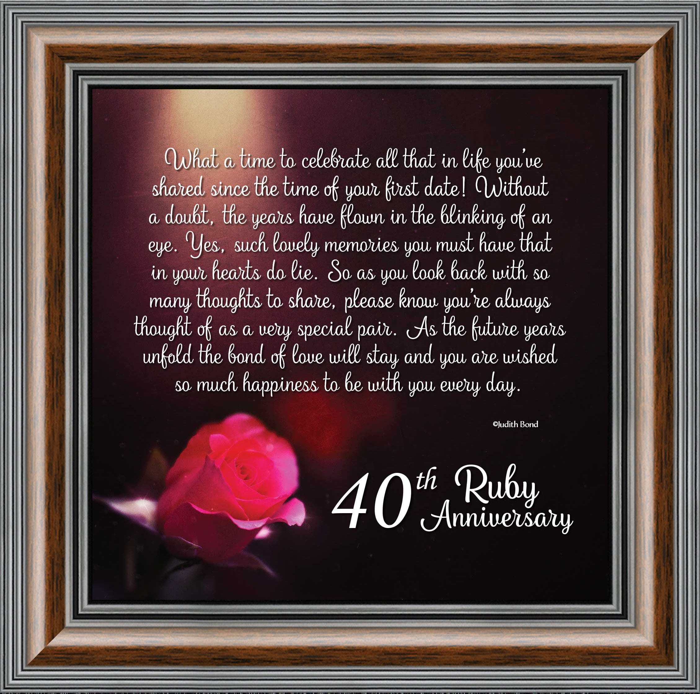 Ruby 40th Wedding Anniversary Gift or Party Table Decorations, 40th ...