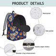 thumbnail image 4 of Skull and Rose Gothic Pattern Backpack for School, Cute School Bag with Adjustable Shoulder Straps and Padded Back, 15.7"x11.8"x5.5", 4 of 5