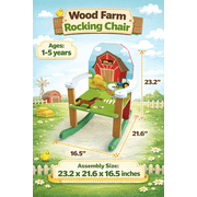 Homeware Multicolor Wooden Farm Theme Rocking Chair for Kids