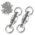 thumbnail image 1 of Uxcell Paquete de 50 Giradores de Rodamientos de Bolas, 1# 0.67In (17mm) Conector de Línea Líder de Señuelo de Acero Inoxidable para Pesca [Plata], 1 of 1