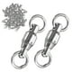 thumbnail image 1 of Uxcell Paquete de 50 Giradores de Rodamientos de Bolas, 1# 0.67In (17mm) Conector de Línea Líder de Señuelo de Acero Inoxidable para Pesca [Plata], 1 of 1