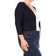 thumbnail image 2 of Women's Plus Size Long Sleeves Lightweight Open Solid Sweater Bolero Cardigan S-3XL, 2 of 5