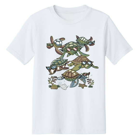 Boys Girls Turtle Party Solar Color Changing Shirt Sun Tee For Youth Size, Large