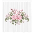 thumbnail image 2 of Ambesonne Pink Floral Shower Curtain, Roses Buds Leaves Art, 69"Wx70"L, Pale Rose and Peacock Green, 2 of 4