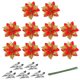 thumbnail image 1 of Decoraciones de flores con purpurina, cabezas de flores en polvo con purpurina de 14cm para decoración de árbol de Navidad, 1 of 8