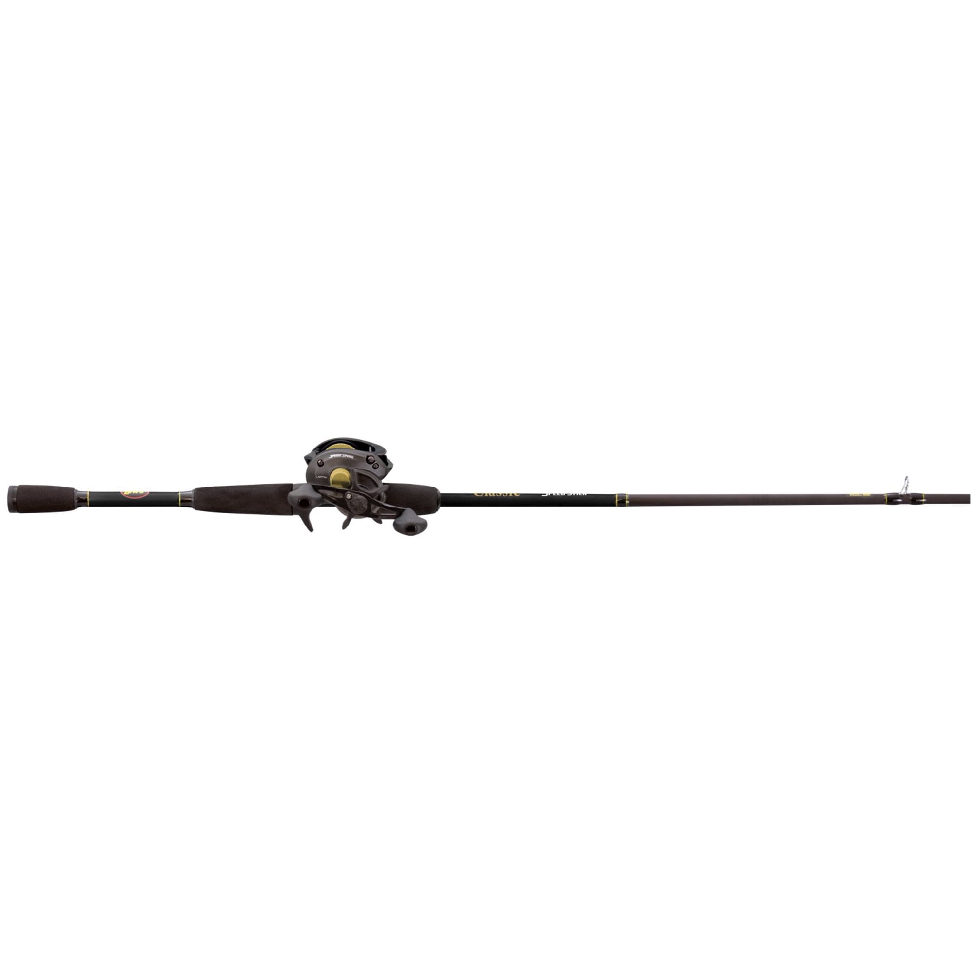 Lew's Classic Black Speed Spool Baitcast Reel and Fishing Rod Combo, 6-Foot 6-Inch 1-Piece Rod, Black