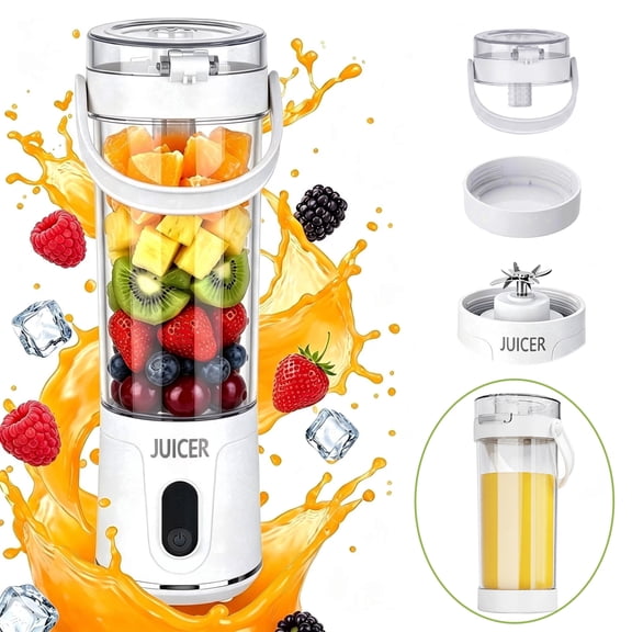 Portable Blender, 20 Oz Smoothie Blender USB Rechargeable Personal Blender for Kitchen with 12 Blades Direct-Drink Lid Cup Base