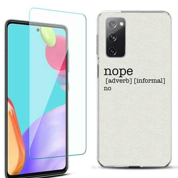 Slim-Fit Protective Phone Case for Samsung Galaxy S20 FE 5G Fan Edition, with Tempered Glass Screen Protector, by OneToughShield ® - Dictionary/Nope