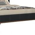 thumbnail image 5 of Fabric Upholstered Queen Size Bed with Channel Tufting Blue and Brown, 5 of 5