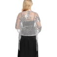 thumbnail image 3 of VV AVEORS Women Shawl And Wraps For Evening Dresses Elegant Scarfs Bride Wedding Guest Accessories With Sequin Accents Gray, 3 of 3