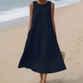 thumbnail image 7 of Admvng Women's Casual Round Neck Dress Sleeveless Summer Everyday T-Shirt Dresses, 7 of 7