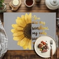thumbnail image 2 of Placemats Set of 4, Yellow Sunflower Place Mats You Are My Only Sunshine Grey Tablemats Washable Placemat Table Decoration for Kitchen Table Dinner Party Home Decor Indoor Outdoor 13x19 Inch, 2 of 9