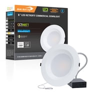 8 Inch LED Recessed Downlight 8-Pack - Wattage & Color Selectable, 0-10V Dimmable, IC Rated