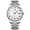 White surface, silver steel strip, variant on Men's watch with butterfly clasp, steel band, transparent back, hollow design, faux mechanical, digital calendar, waterproof, men's business wristwatch