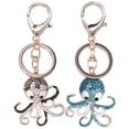 thumbnail image 2 of 2PCS Octopus Rhinestone Keychain Key  Bag Charm Pendant, Exquisite and Beautiful, Inlaid with Rhinestones, Portable and Easy to Install, 2 of 8