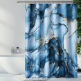 thumbnail image 2 of Blue Gold Marble Shower Curtain Set, Abstract Marbled Shower Curtains for Bathroom Décor with 12 Metal Hooks, Luxury Modern Waterproof Bath Accessories, 72 x 72, 2 of 6