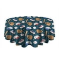 thumbnail image 5 of Baseball Gear Pattern Round Tablecloth 60"x60",Wrinkle Wipeable Table Cloth for Kitchen Dining Room Picnic Patio Party, 5 of 6