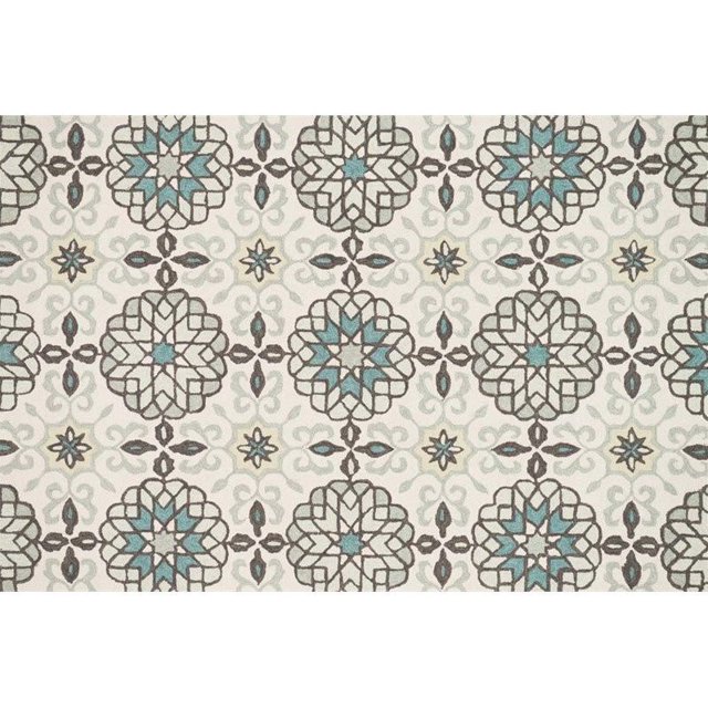 Loloi Francesca 5' x 7'6" Hand Hooked Rug in Ivory and Metal