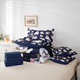 thumbnail image 6 of Homewish Kawaii English Bulldog 7-Piece King Bedding,Cartoon Pet Theme King Bed in a Bag,Navy,Navy Blue Reversible, 6 of 8
