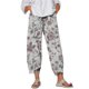 thumbnail image 1 of Pantalones de Verano de Pierna Ancha Moda Suelta Impresa Capris, Pantalones Casuales Cómodos de Piernas Anchas para Uso Al Aire Libre Y en el Hogar, 1 of 5